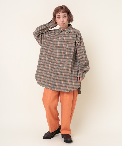 ブラウス シャツ B2778 レギュラーカラーチェックシャツ レディース RNA-N ブラウス シャツ B2778 レギュラーカラーチェックシャツ