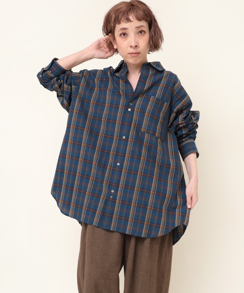 ブラウス シャツ B2778 レギュラーカラーチェックシャツ レディース RNA-N ブラウス シャツ B2778 レギュラーカラーチェックシャツ
