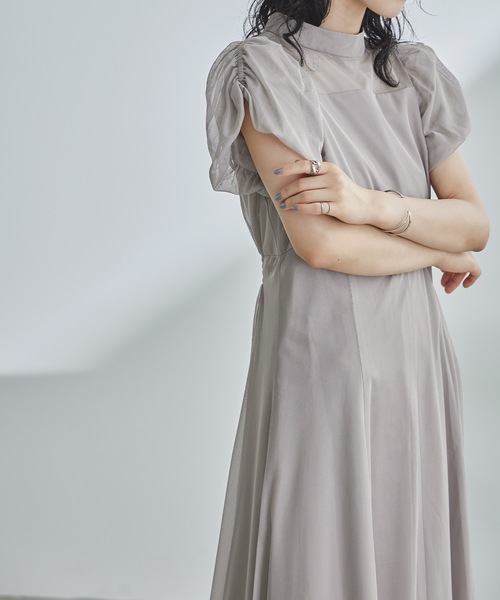 【新品】結婚式 お呼ばれ シャイニーチュールパフスリーブドレス パーティードレス niana ドレス シャイニーチュールパフスリーブドレス : ZOZOTOWN