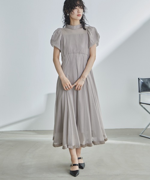 【新品】結婚式 お呼ばれ シャイニーチュールパフスリーブドレス パーティードレス niana ドレス シャイニーチュールパフスリーブドレス : ZOZOTOWN
