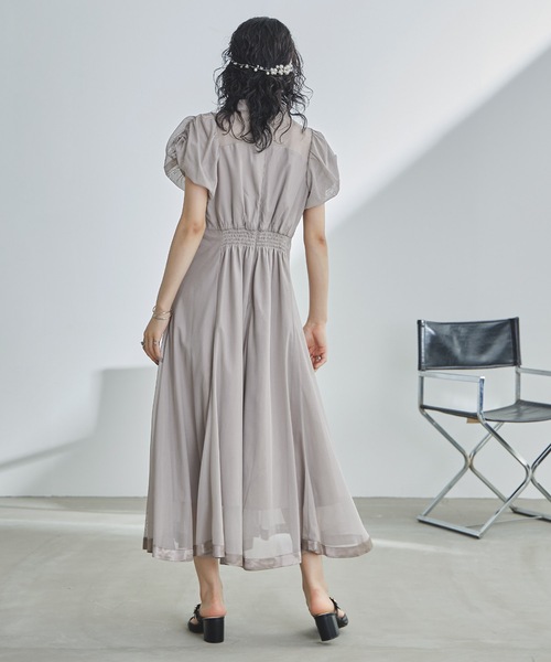 niana ドレス シャイニーチュールパフスリーブドレス : ZOZOTOWN