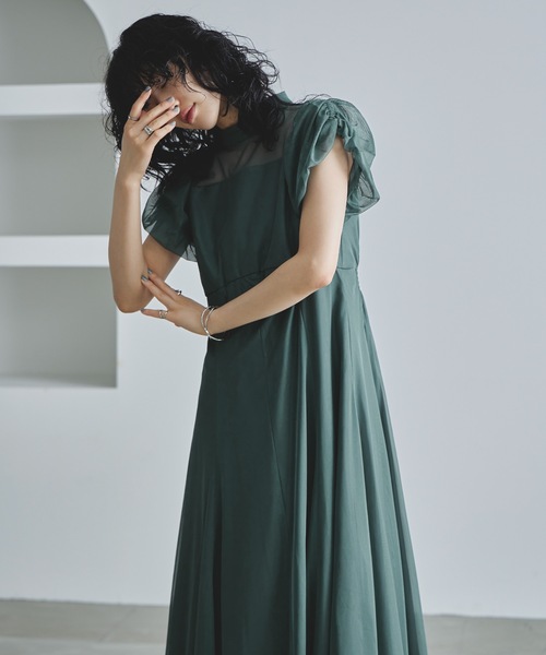 【新品】結婚式 お呼ばれ シャイニーチュールパフスリーブドレス パーティードレス niana ドレス シャイニーチュールパフスリーブドレス : ZOZOTOWN
