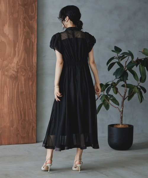 【新品】結婚式 お呼ばれ シャイニーチュールパフスリーブドレス パーティードレス niana ドレス シャイニーチュールパフスリーブドレス : ZOZOTOWN