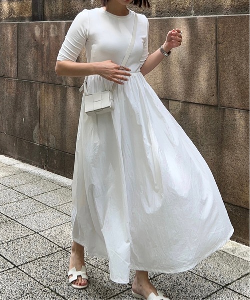 ワンピース ドロストヘム異素材ドッキングワンピース : ZOZOTOWN Yahoo