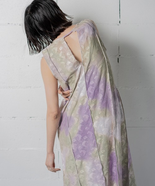 ANOGH ワンピース CUT JACQUARD STRETCH DRESS レディース : ZOZOTOWN 