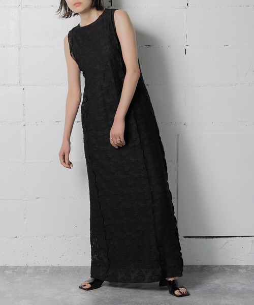 ANOGH ワンピース CUT JACQUARD STRETCH DRESS : ZOZOTOWN Yahoo