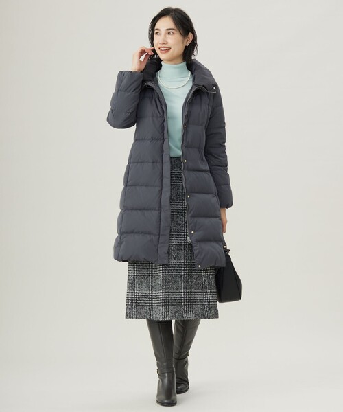ダウンコート ダウンジャケット ブラッシュドマルチポリ ロング ダウン