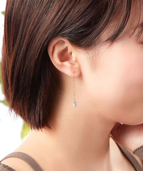 VAヴァンドーム青山 K10イエローゴールド ブルートパーズピアス GAVA0357 BT