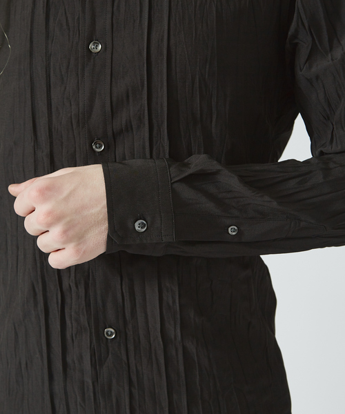 5351 POUR LES HOMMES シャツ ピンタック ワッシャーストレッチシャツ