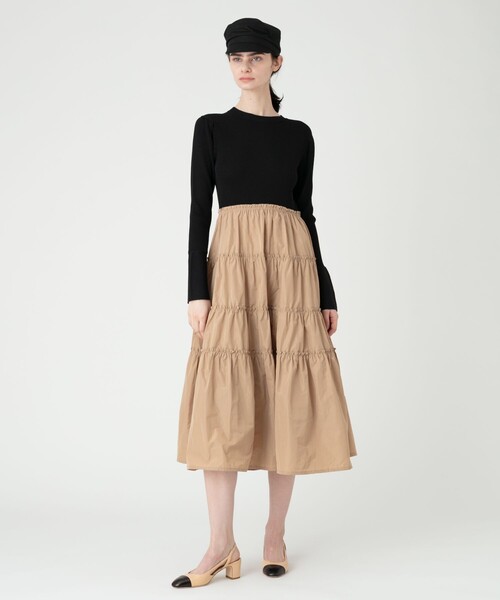 【関税込み】Loulou de Saison ブラウン Idon ミニワンピース Loulou de Saisonのブラウン Idon ミニワンピースがセール中