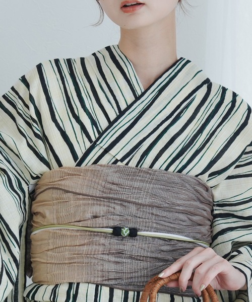 最終値下げ✨ 【utatane】選べる浴衣3点セット　棉麻　古典レトロ　ベージュ 5010080211.jpg