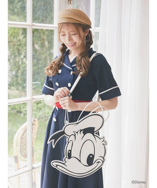ディズニー　ドナルド　フェイスバッグ　バッグ　エコバッグ 大きめ Disney ハンドバッグ ドナルド/モノトーンフェイスバッグ