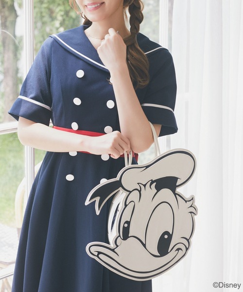 Disney エコバッグ ドナルド/モノトーンフェイスバッグ : ZOZOTOWN 