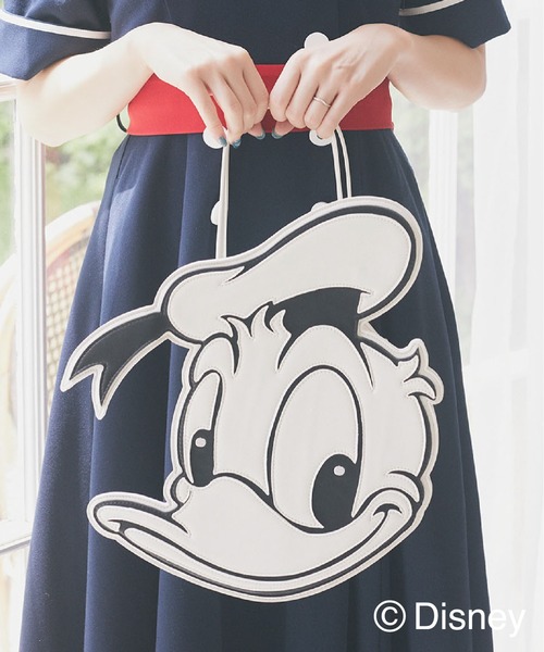 Disney ハンドバッグ ドナルド/モノトーンフェイスバッグ