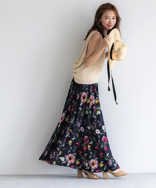coca（コカ） スカート とろレーヨン花柄フレアスカート : ZOZOTOWN