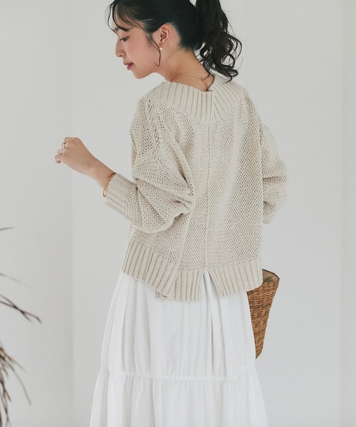 ニット 「名品」Vネッククロップドニット レディース - レディース 