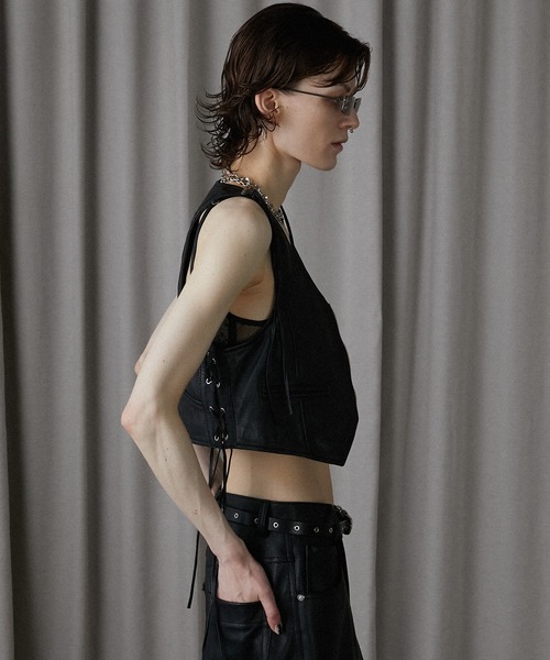 ベスト・ジレ De Berlin Leather Vest (2color) PRANK PROJECT ベスト ジレ レザーバイカーベスト / Leather