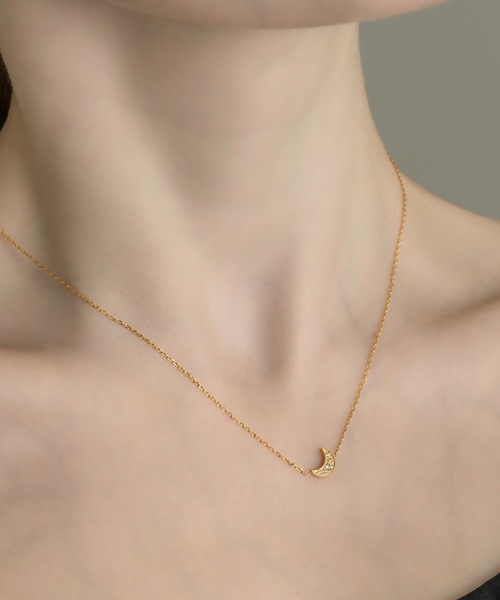 muku ネックレス ジルコニアミニムーンNC レディース : ZOZOTOWN Yahoo