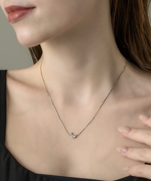 muku ネックレス ジルコニアミニムーンNC レディース : ZOZOTOWN Yahoo