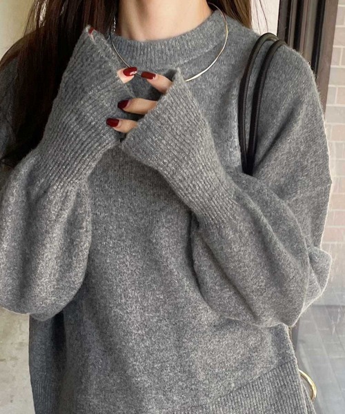 GeeRA（ジーラ） ニット セーター 袖ボリュームミックスカラーオーバー