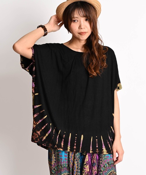 tシャツ 定番エスニック タイダイ染め 半袖カットソー レディース