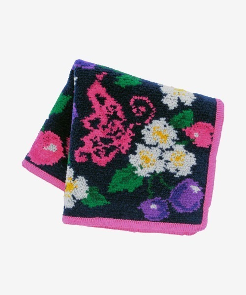 ANNA SUI ハンカチ チェリー柄シェニール織タオルハンカチ