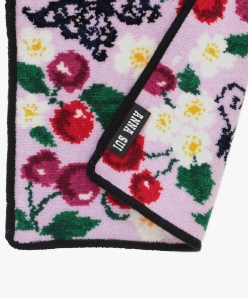 ANNA SUI ハンカチ チェリー柄シェニール織タオルハンカチ