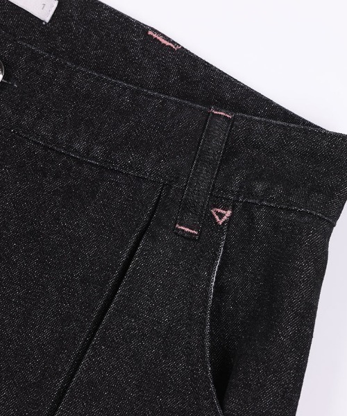 fancy club dod pants (black) ファンシークラブ A'GEM/9 × .kom『 FANCY CLUB/ファンシークラブ』VELOUR WIDE