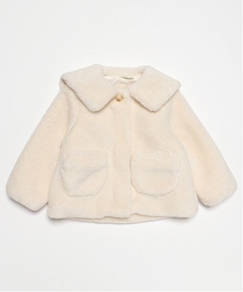 petit main ブルゾン アウター 「軽ふわ」セーラーカラーボア