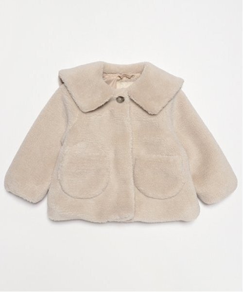 ボンポワン6y ボアジャケット クリーム色 100cm~