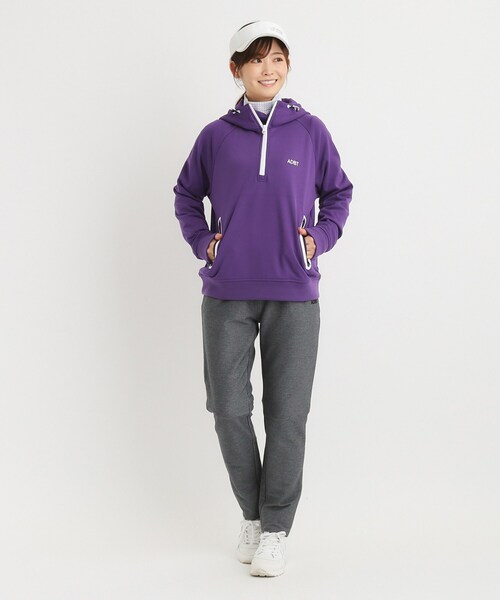 adabat（アダバット） パーカー 「ADBT」ラグラン袖 ハーフジップ