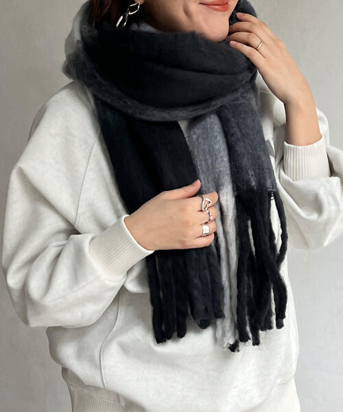 Chez toi マフラー ストール ブークレチェックマフラー レディース