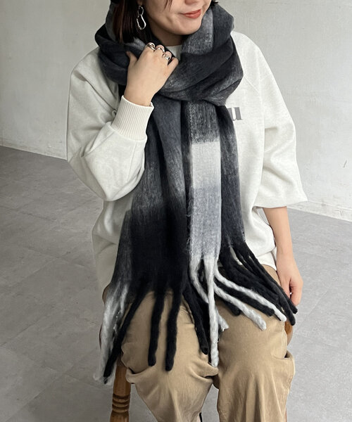 Chez toi（シェトワ） マフラー ストール ブークレチェックマフラー