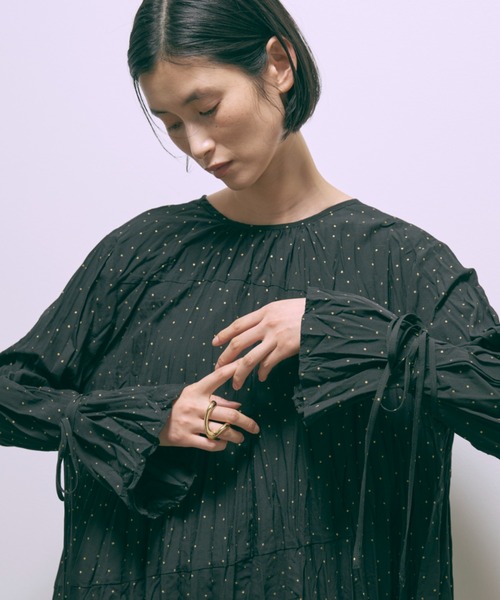 EN NEUME ワンピース 「Holiday」2way Lurex Dot Tiered Mini Dress