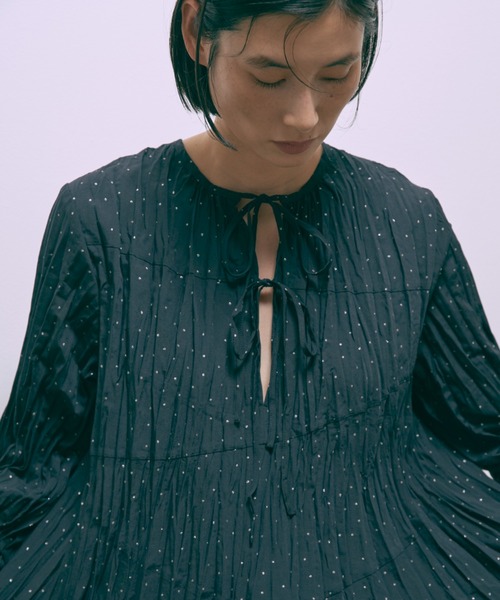 EN NEUME ワンピース 「Holiday」2way Lurex Dot Tiered Mini Dress