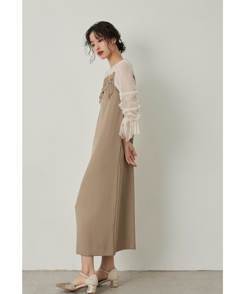 niana（ニアナ） ドレス ケミカルレース変形ベルスリーブIラインドレス