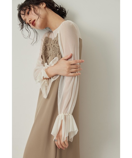 niana（ニアナ） ドレス ケミカルレース変形ベルスリーブIラインドレス