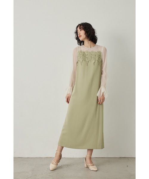 niana（ニアナ） ドレス ケミカルレース変形ベルスリーブIラインドレス