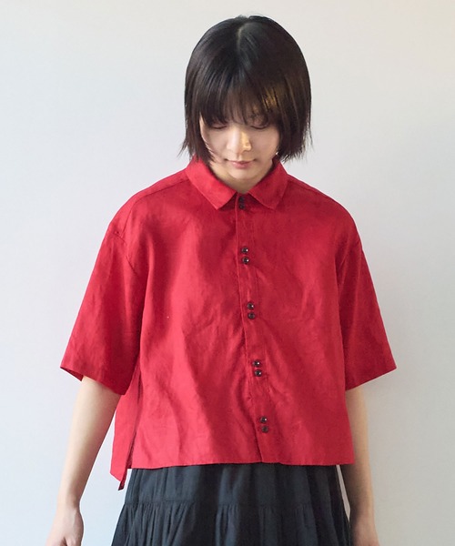 bulle de savon ブラウス シャツ 60sフレンチリネン boy shirt