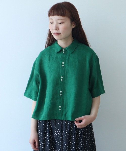 bulle de savon ブラウス シャツ 60sフレンチリネン boy shirt