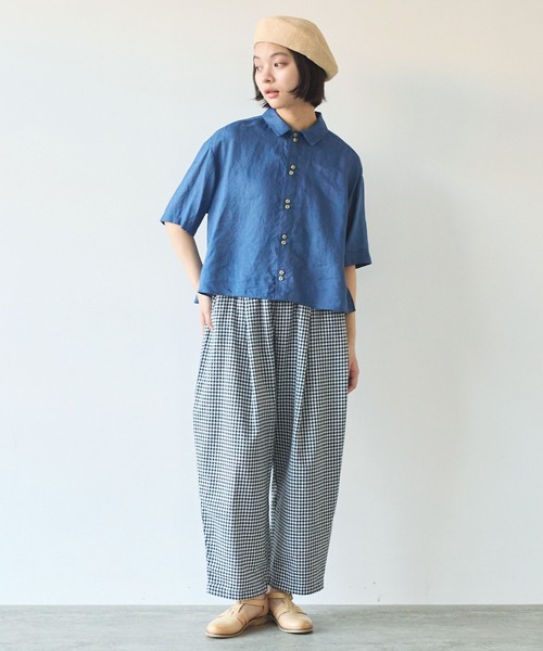 bulldesavon 60sフレンチリネンboyshirt(値札付き) AMBIDEX Store △〇 60sフレンチリネン ボーイシャツ(F アカ