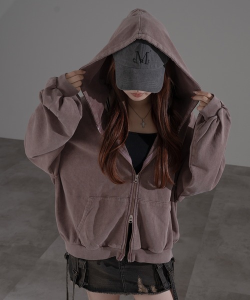 スノーパウダー加工パーカー apres jour mignon パーカー スノーパウダー加工パーカー