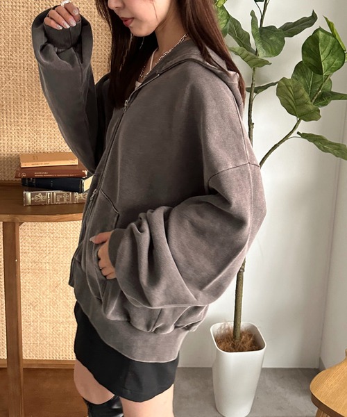 スノーパウダー加工パーカー apres jour mignon パーカー スノーパウダー加工パーカー