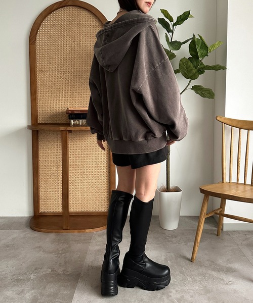 スノーパウダー加工パーカー apres jour mignon パーカー スノーパウダー加工パーカー