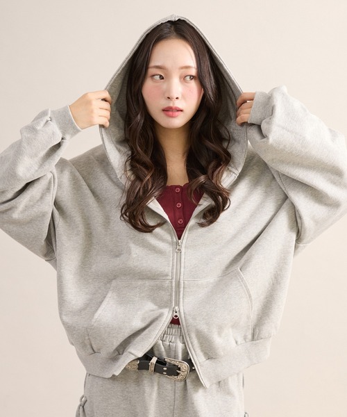 未使用 GOOGIMS 韓国ブランド レディース パーカー M グレー 赤 長袖 未使用 GOOGIMS 韓国ブランド レディース パーカー M グレー 赤 長袖の