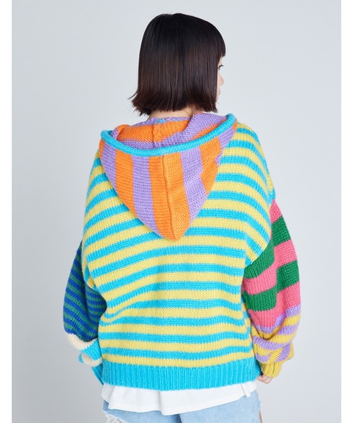 パーカー /Little Sunny Bite/stripe knit hoodie レディース メンズ Little sunny bite パーカー 「Little Sunny Bite」stripe knit