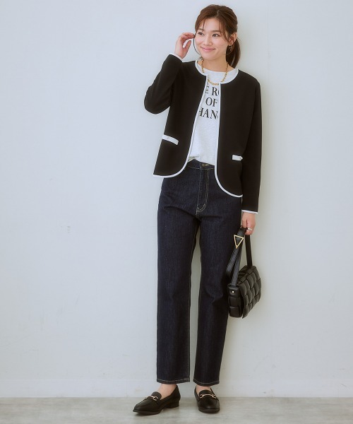 7days Life Styling ジャケット ノーカラージャケット カットソー素材