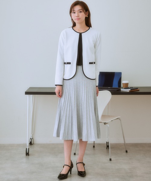 7days Life Styling ジャケット ノーカラージャケット カットソー素材