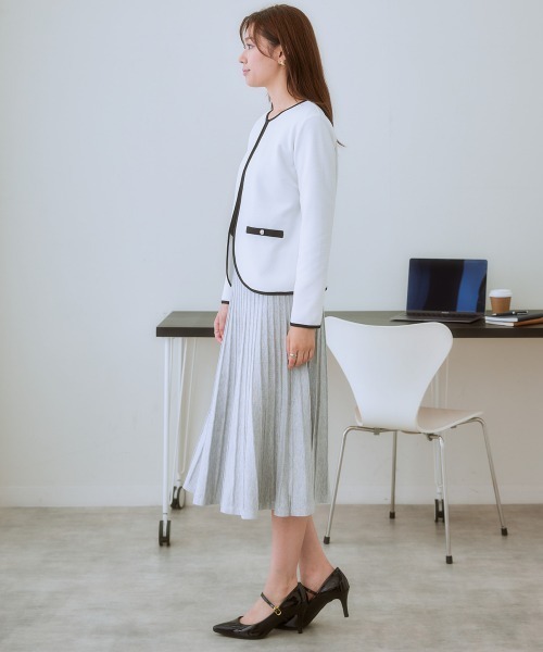 7days Life Styling ジャケット ノーカラージャケット カットソー素材