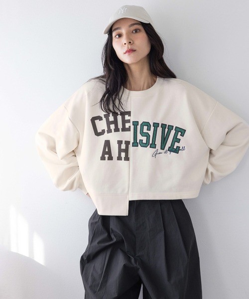 LOWRYS FARM（ローリーズファーム） tシャツ ロゴリメイクウラケプル